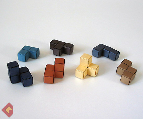Origami version of Piet Hein's Soma Cube Puzzle