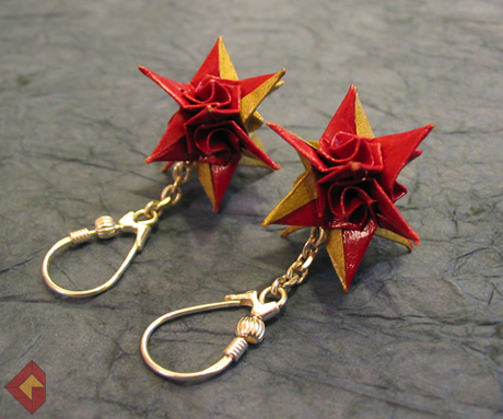 Spiral Star Earrings designed and folded by Grzegorz Bubniak